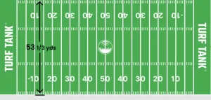 are high school football fields the same size as NFL
